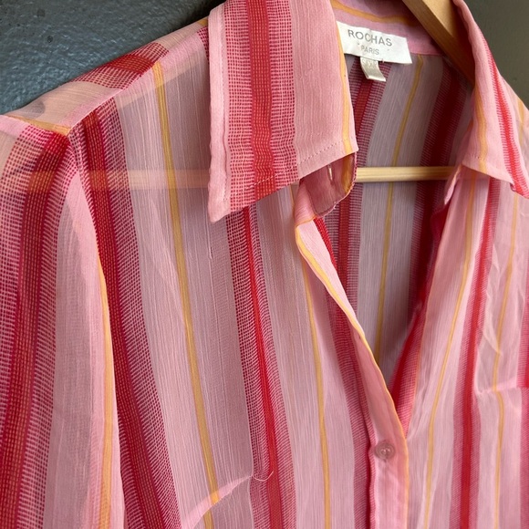 Roshas Paris S vintage sheer blouse in excellent vintage condition! Lux & rare! - Picture 4 of 15